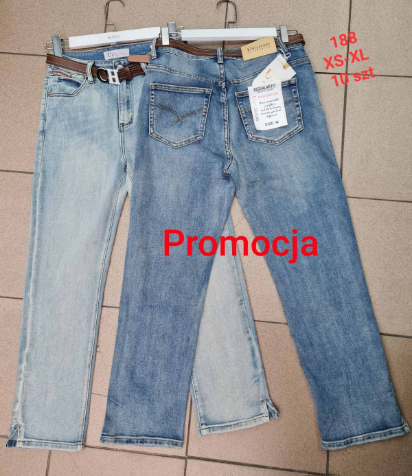 Spodnie damskie jeans Roz XS-XL, 1 Kolor Paczka 10 szt 1